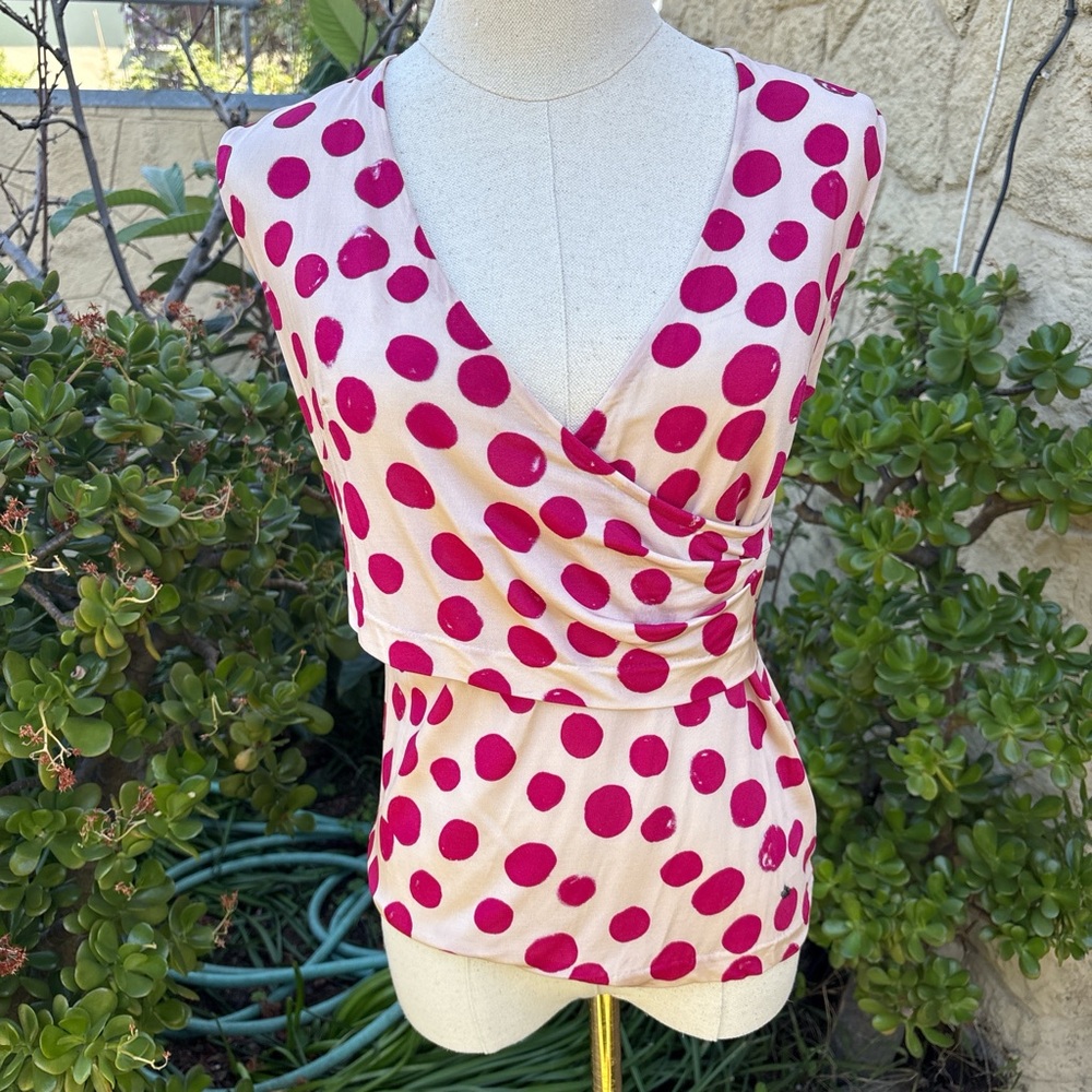 Les Copains Slinky Polka Dot Wrap Top